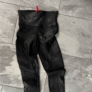Spanx medium faux leather moto leggings